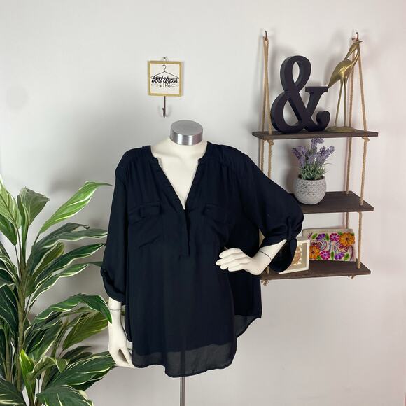 Torrid Black Harper Blouse - Picture 1 of 5